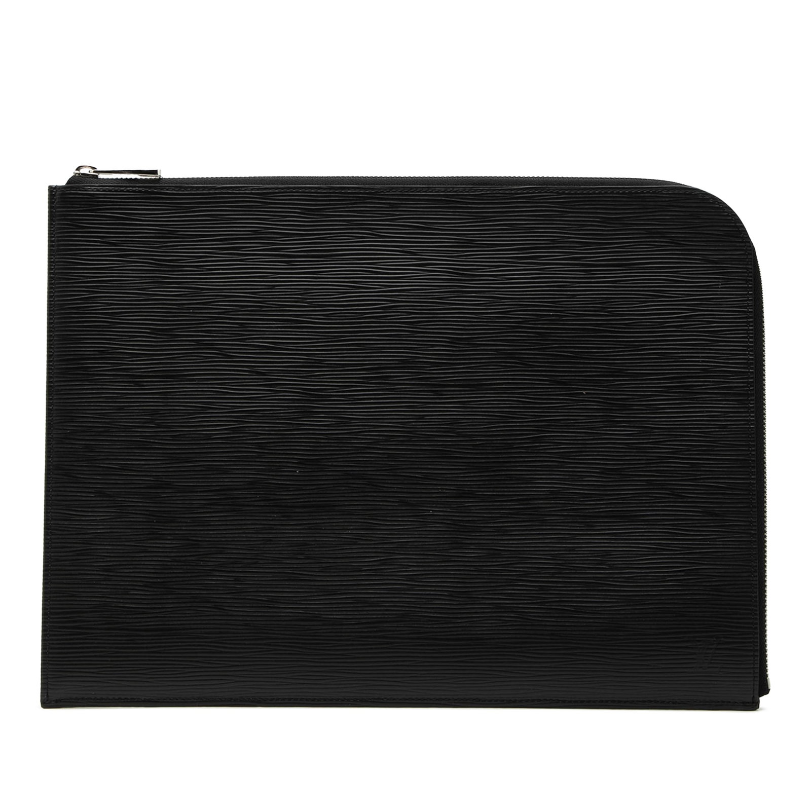Louis Vuitton Epi leather zip pouch GM black: Louis Vuitton Epi leather zip pouch GM black The Louis Vuitton Epi Pochette Jour GM is crafted from signature Epi leather in black and features a zip-around closure with an interior slip pocket for or