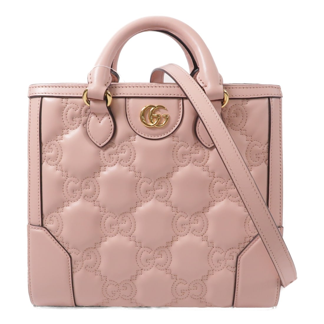 Gucci GG Matelasse Mini Top Handle Pink Calfskin Shoulder Bag (1 of 13)