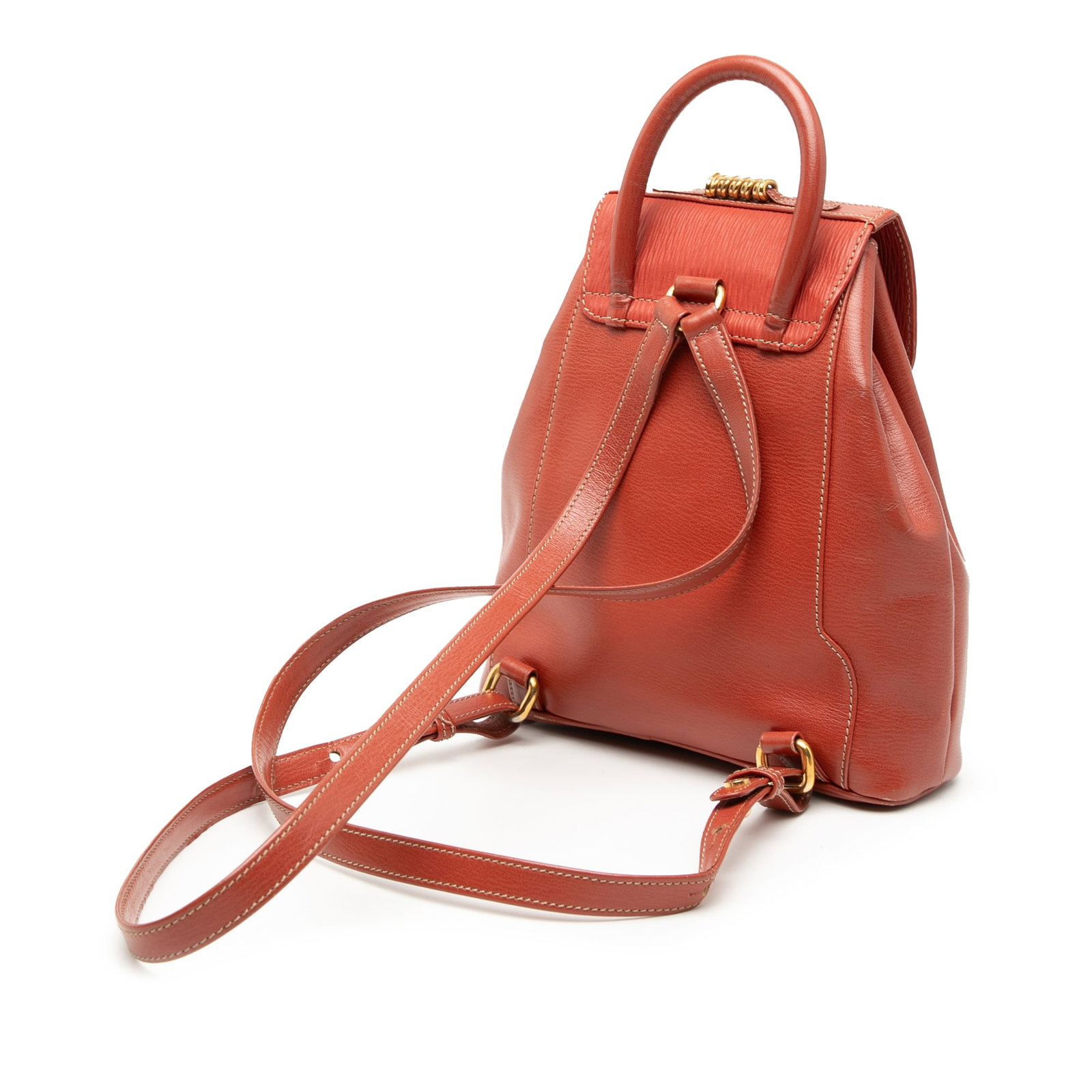 LOEWE Velazquez Twist red leather backpack - 2