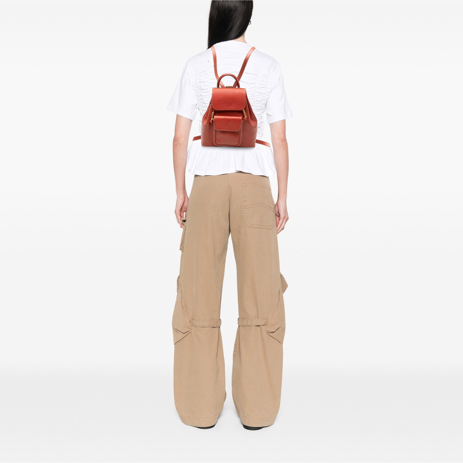 LOEWE Velazquez Twist red leather backpack - 7