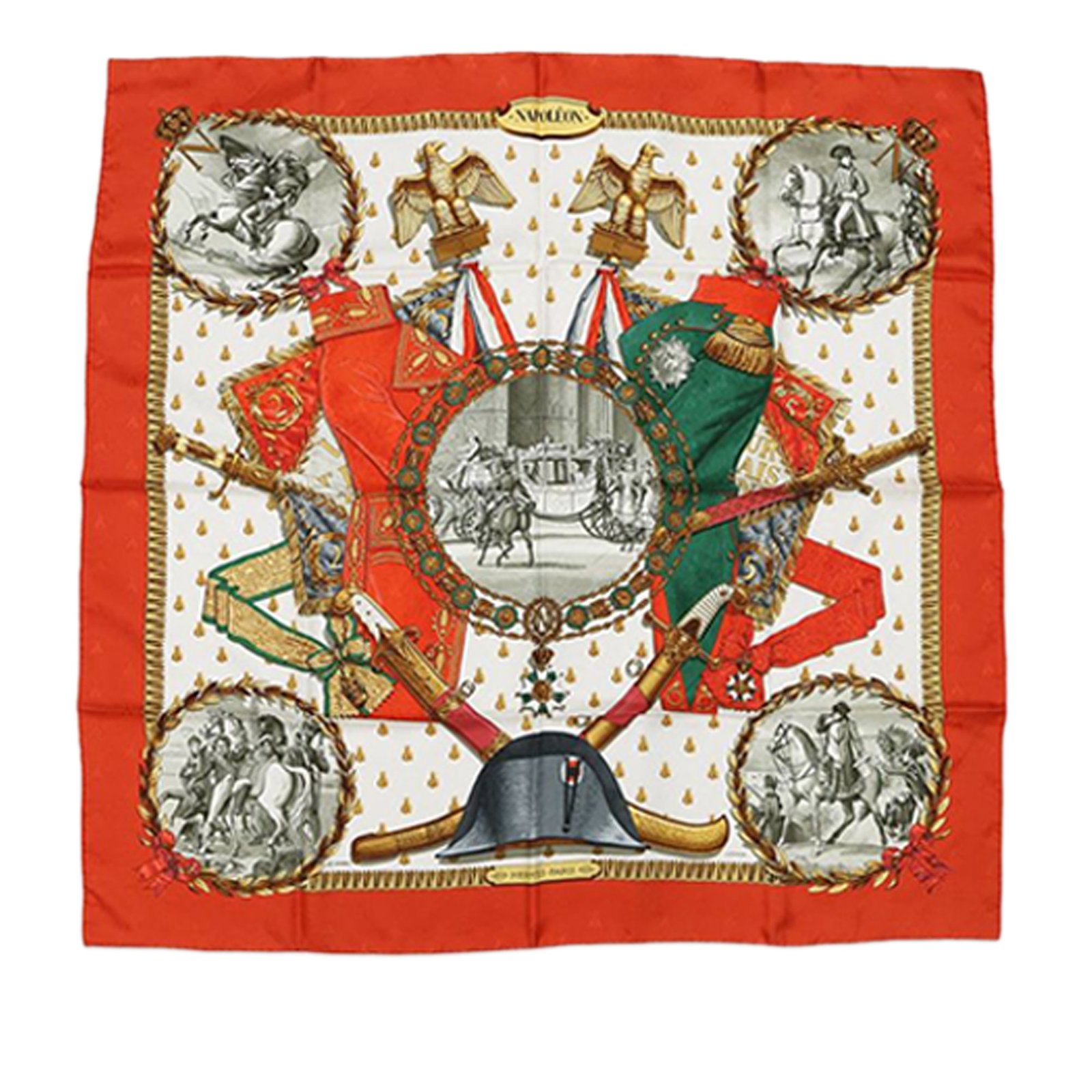 Hermes Orange Napoleon 100 Percent Silk Square Scarf (1 of 12)
