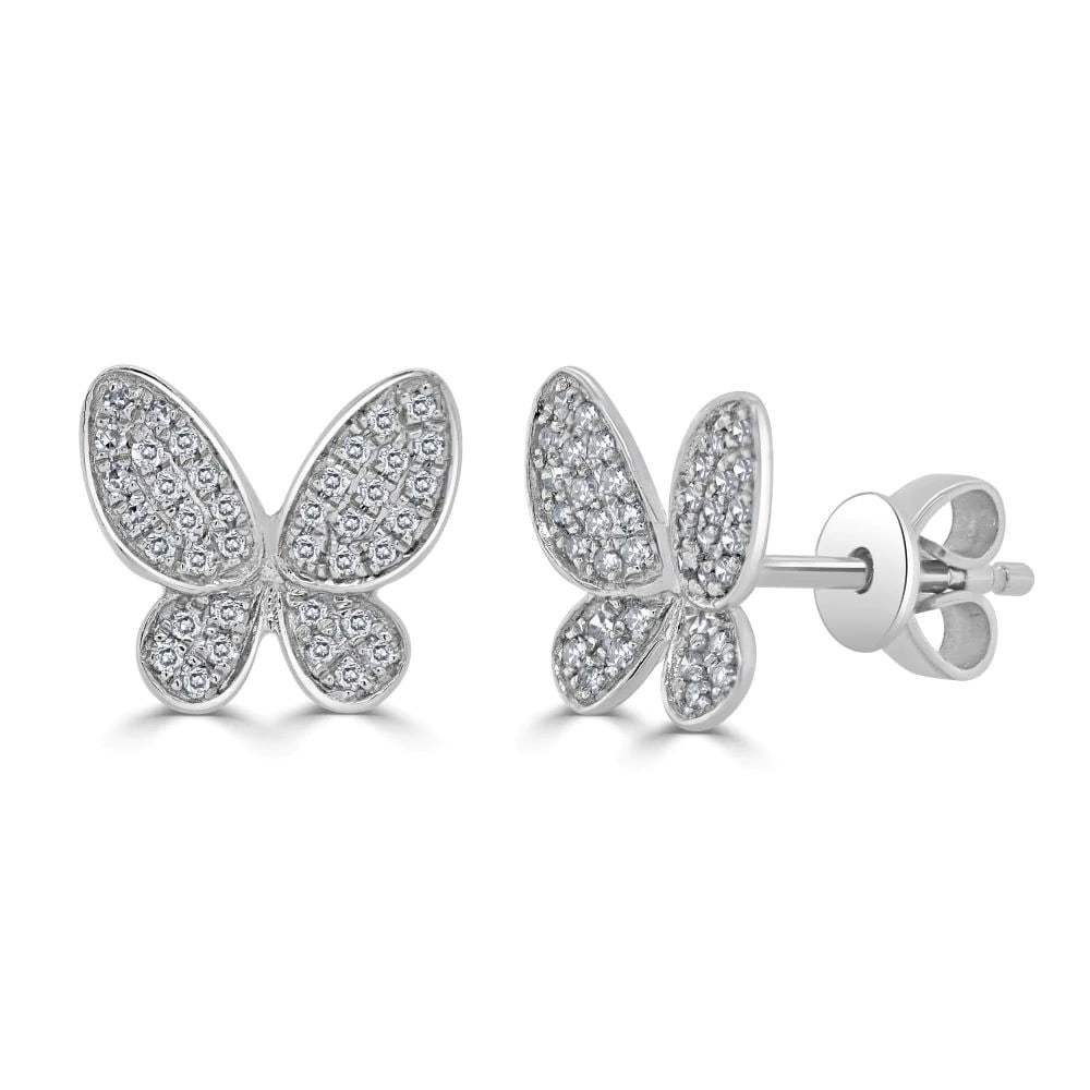 Sabrina Designs Co Diamond Butterfly Studs 14K White Gold 0.20 CTW (1 of 2)