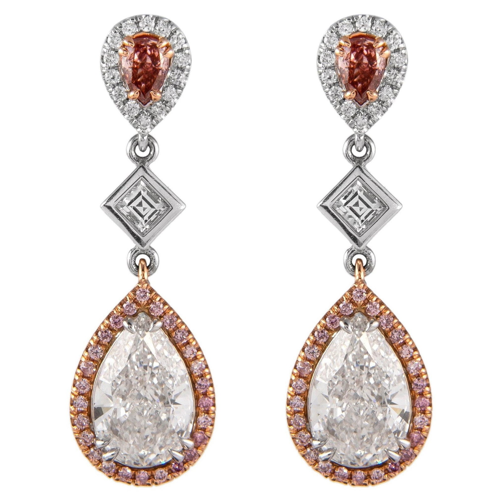 5.11ct GIA Pink Diamond Earrings 18k Gold (1 of 7)