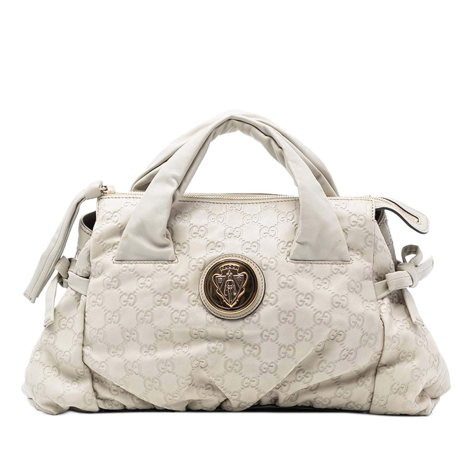 Gucci Hysteria Guccissima Embossed Leather White Satchel Bag (1 of 7)