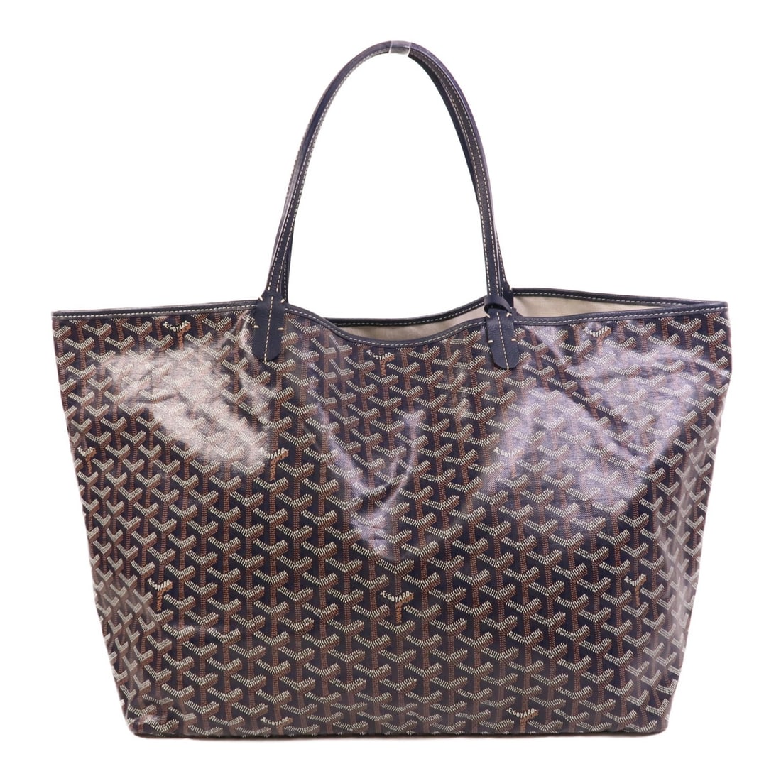 Goyard Saint Louis GM Navy Coated Canvas Tote Bag: Goyard Saint Louis GM Navy Coated Canvas Tote Bag This GOYARD Saint Louis GM Tote Bag is crafted from durable PVC coated canvas in a classic navy color. Designed for women, this spacious tote features