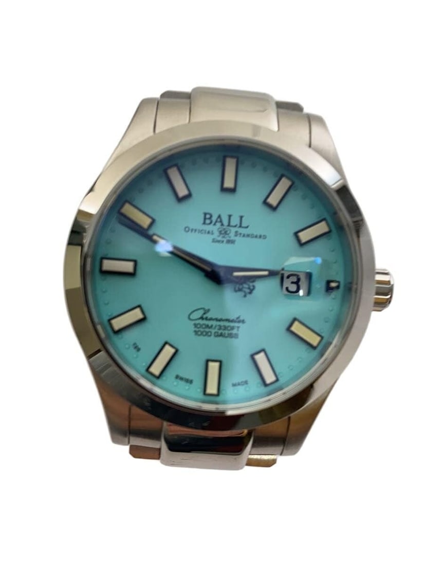Ballwatch Marvelight NM9026C Blue Stainless Steel Wristwatch: Ballwatch Marvelight NM9026C Blue Stainless Steel Wristwatch This BALLWATCH Marvelight Chronometer NM9026C is a men's wristwatch featuring a blue dial and a stainless steel case and band. Made in Swit