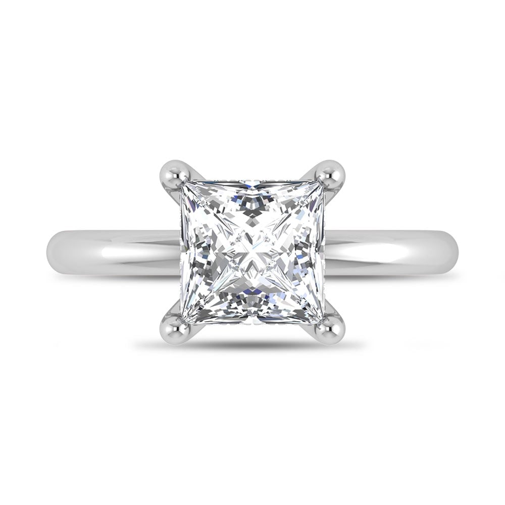 14K White Gold Lab Grown Princess Shape Lab Grown Diamond 2 1/20 ct.tw. Certified Solitaire (1 of 4)