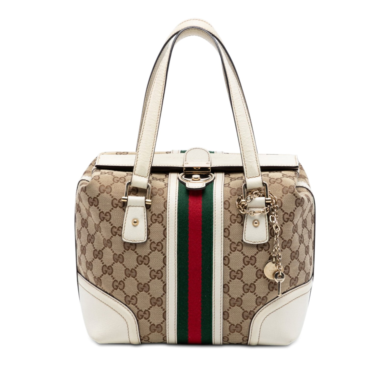 Gucci Treasure GG Canvas Web Handbag Beige Italy (1 of 7)