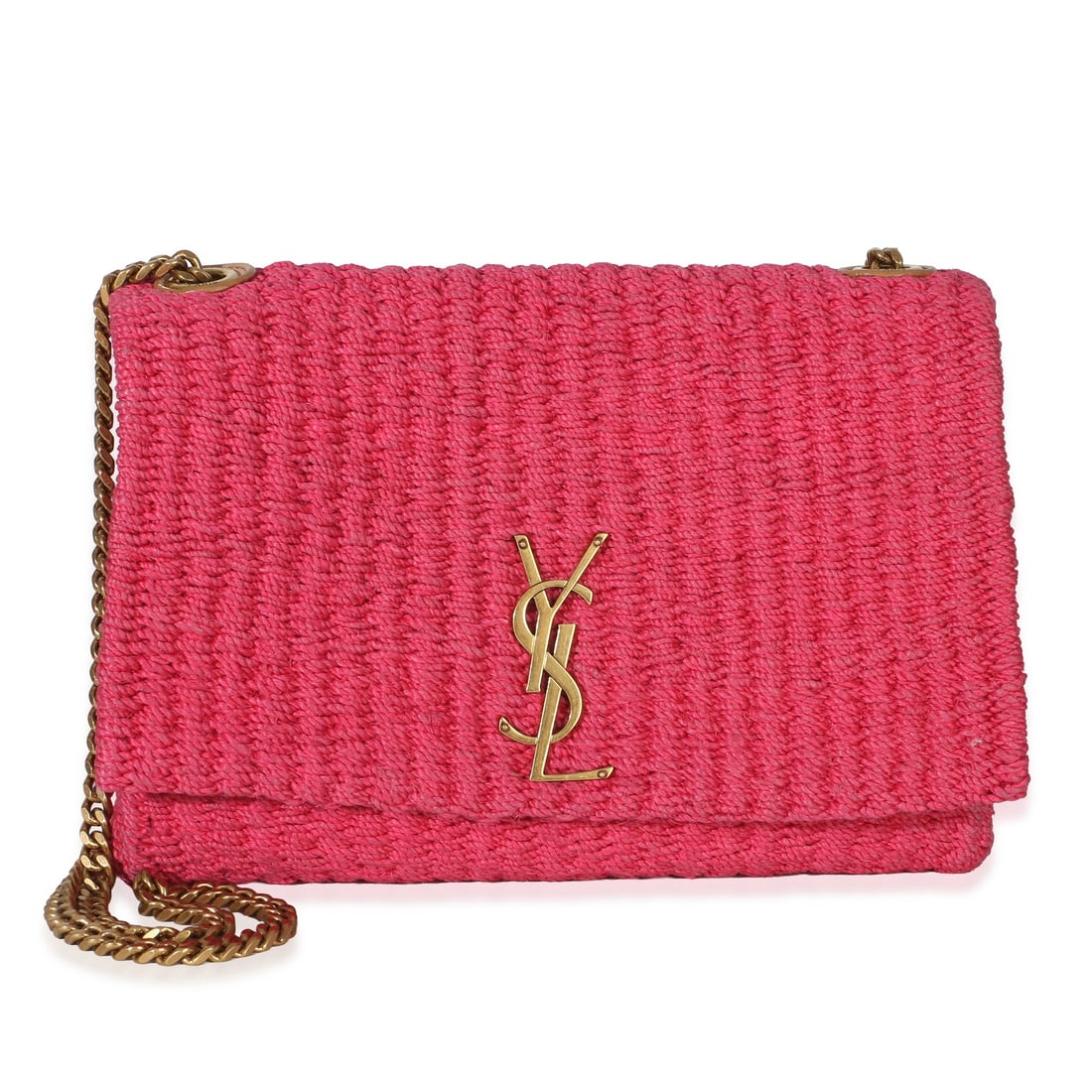 Saint Laurent Pink Raffia Kate Chain Crossbody Bag (1 of 9)