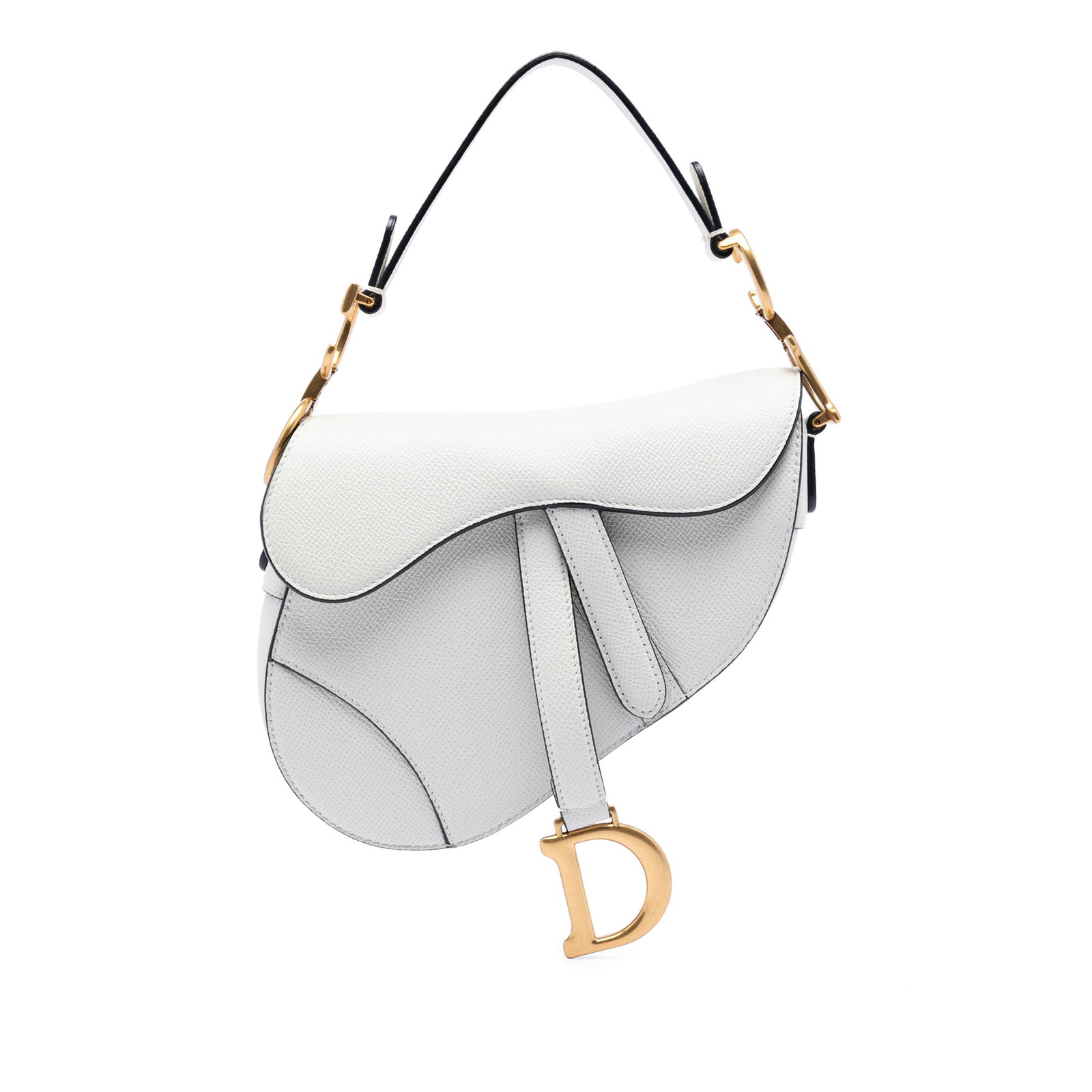 Dior White Grained Calfskin Mini Saddle Bag (1 of 8)
