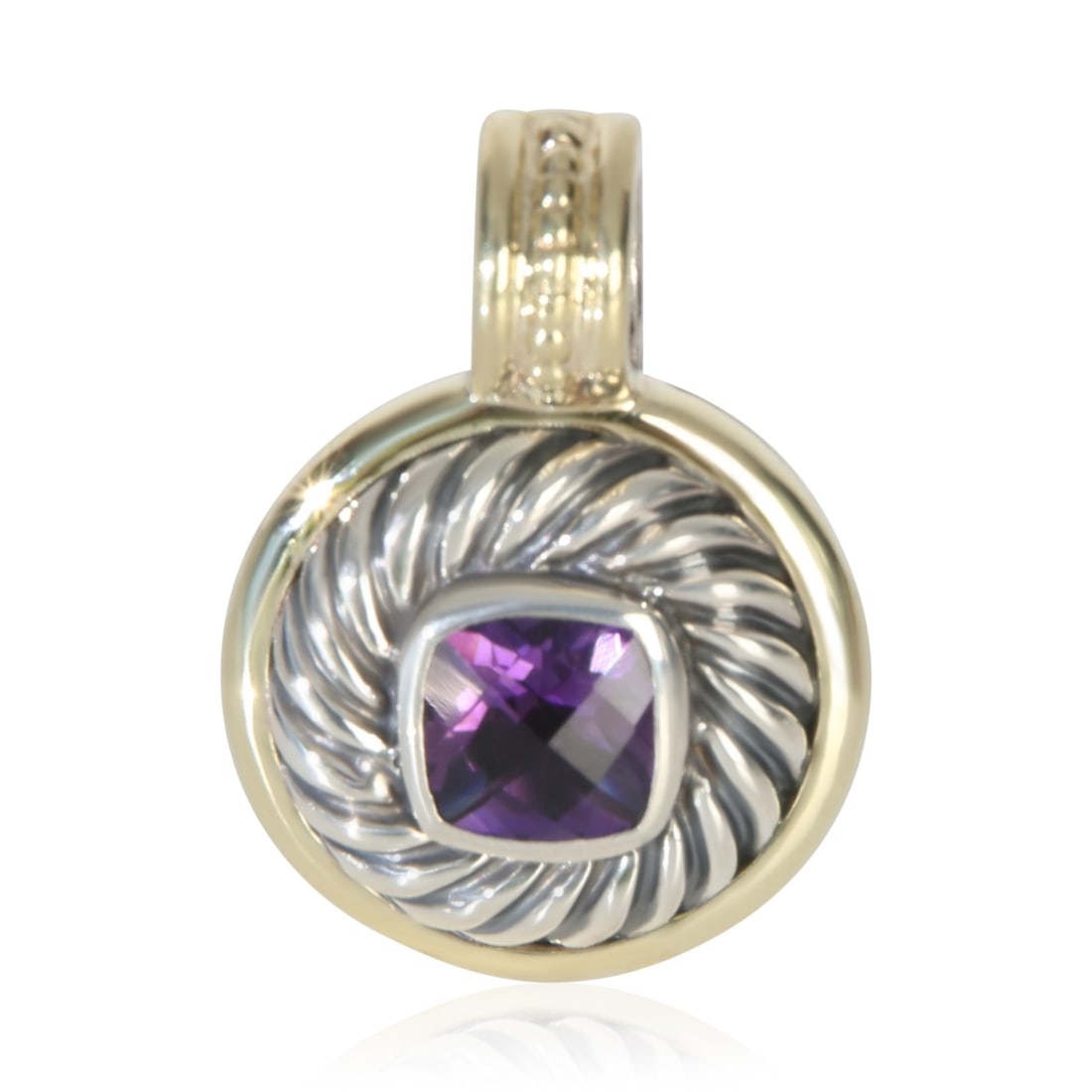David Yurman Albion Amethyst Pendant 14k Yellow Gold Sterling Silver (1 of 3)