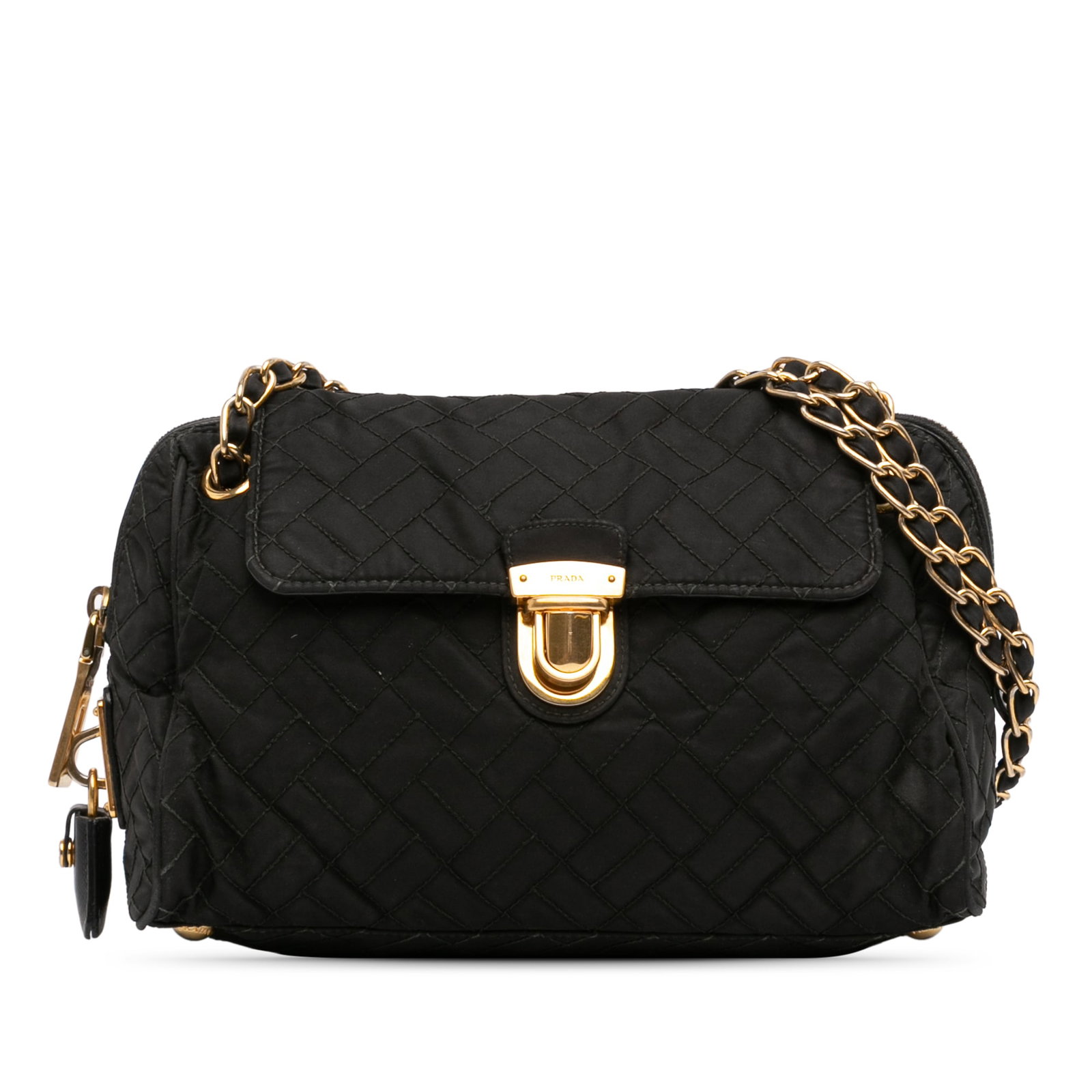 Prada Impuntu Tessuto Quilted Nylon Flap Shoulder Bag with Chain Strap (1 of 10)