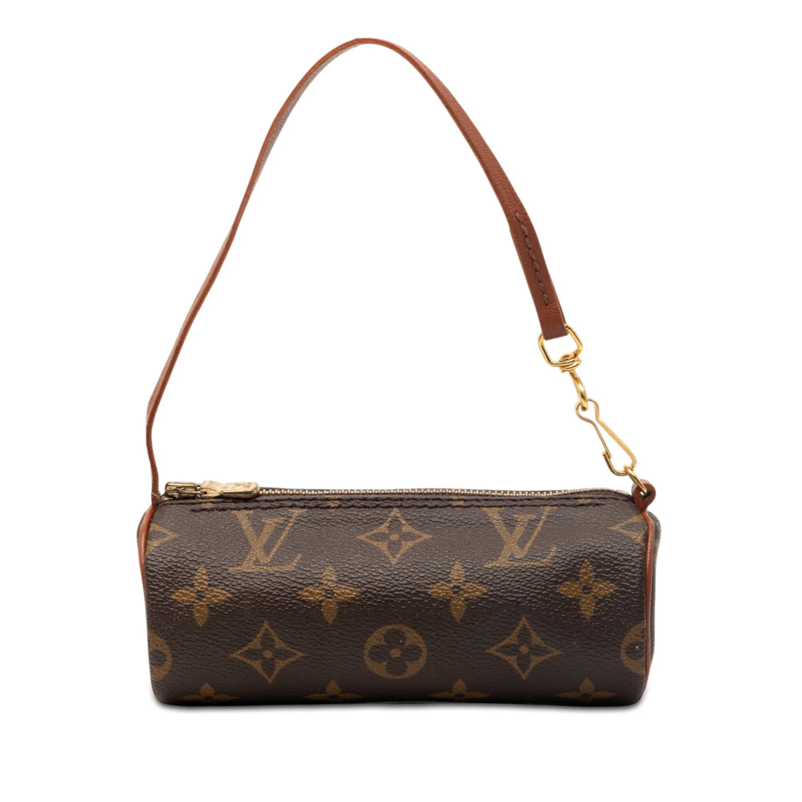 Louis Vuitton Papillon Pochette monogram canvas bag: Louis Vuitton Papillon Pochette monogram canvas bag This Louis Vuitton Monogram Papillon Pochette features the iconic monogram canvas body, a detachable leather strap, and a top zip closure. The bag i