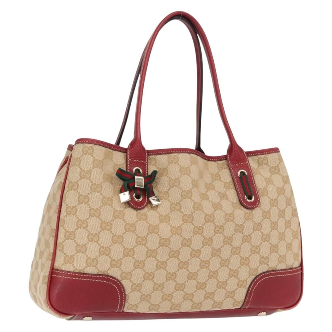 Beige Gold GG Canvas Web Sherry Line Gucci Handbag Model 163805 (1 of 18)