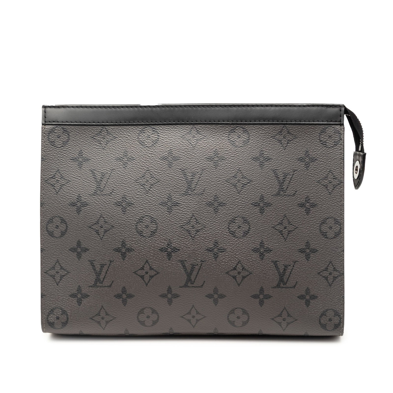Louis Vuitton Pochette Voyage MM Monogram Eclipse Reverse Clutch: Louis Vuitton Pochette Voyage MM Monogram Eclipse Reverse Clutch This Louis Vuitton Monogram Eclipse Reverse Pochette Voyage MM clutch bag features the signature monogram eclipse reverse canvas with l