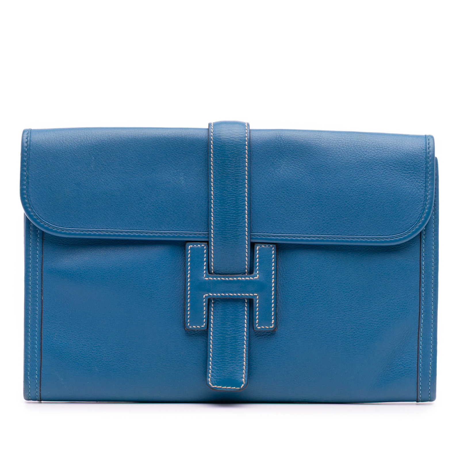 Hermes Jige Elan 29 Blue Zanzibar Swift Leather Bag: Hermes Jige Elan 29 Blue Zanzibar Swift Leather Bag The Hermes Swift Jige Elan 29 is an exquisite handbag crafted from Swift leather in a stunning Blue Zanzibar color. This stylish bag features a fron
