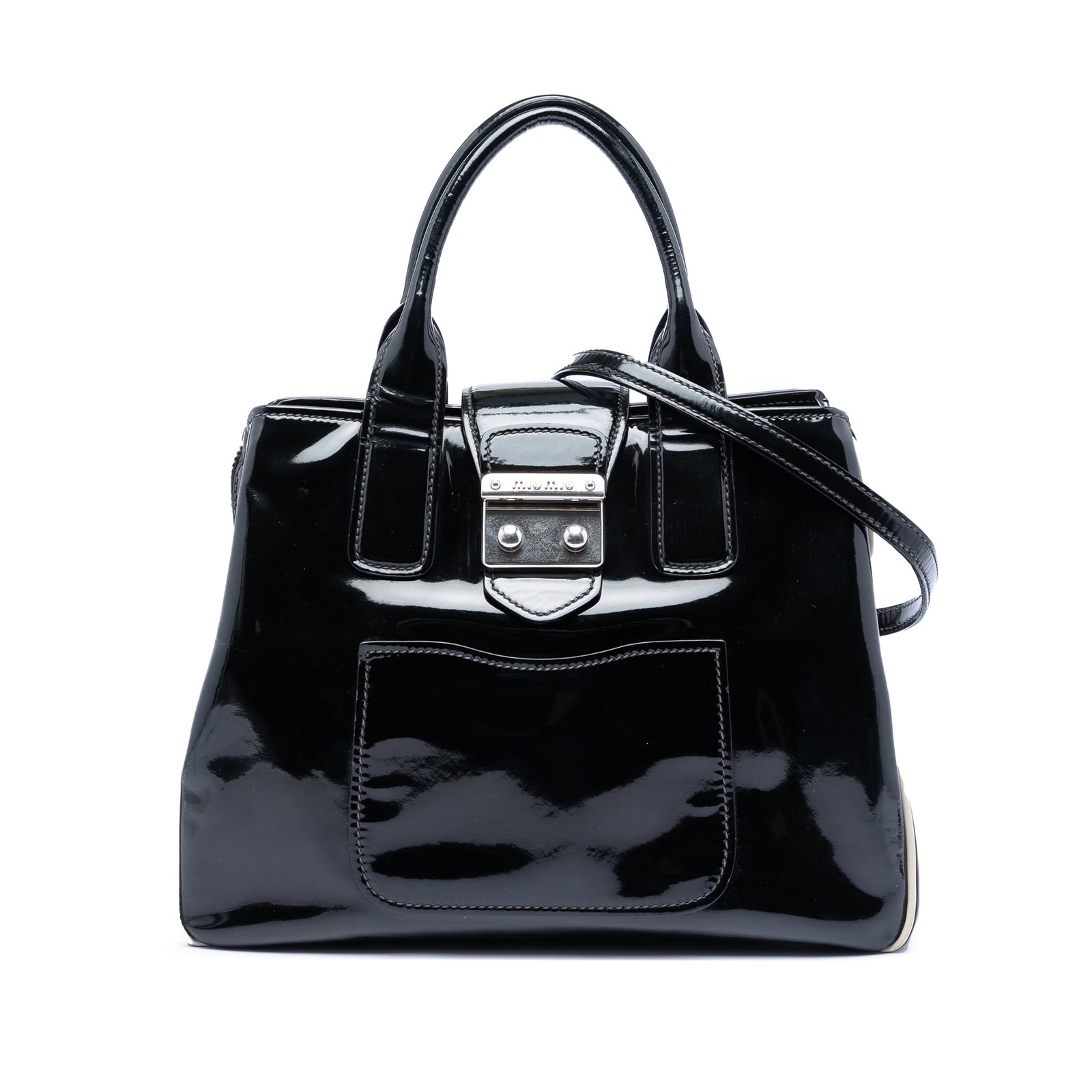 Miu Miu black patent leather satchel (1 of 6)