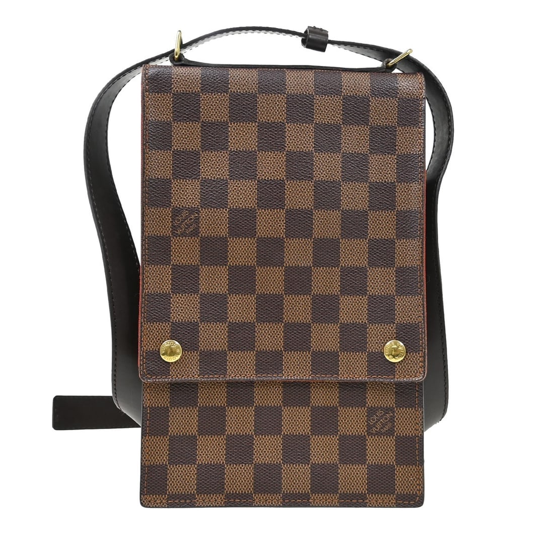 Louis Vuitton Portobello Damier Shoulder Bag Brown: Louis Vuitton Portobello Damier Shoulder Bag Brown This Louis Vuitton Portobello shoulder bag features the iconic Damier canvas leather exterior in brown with a check pattern and logo accents. Designe