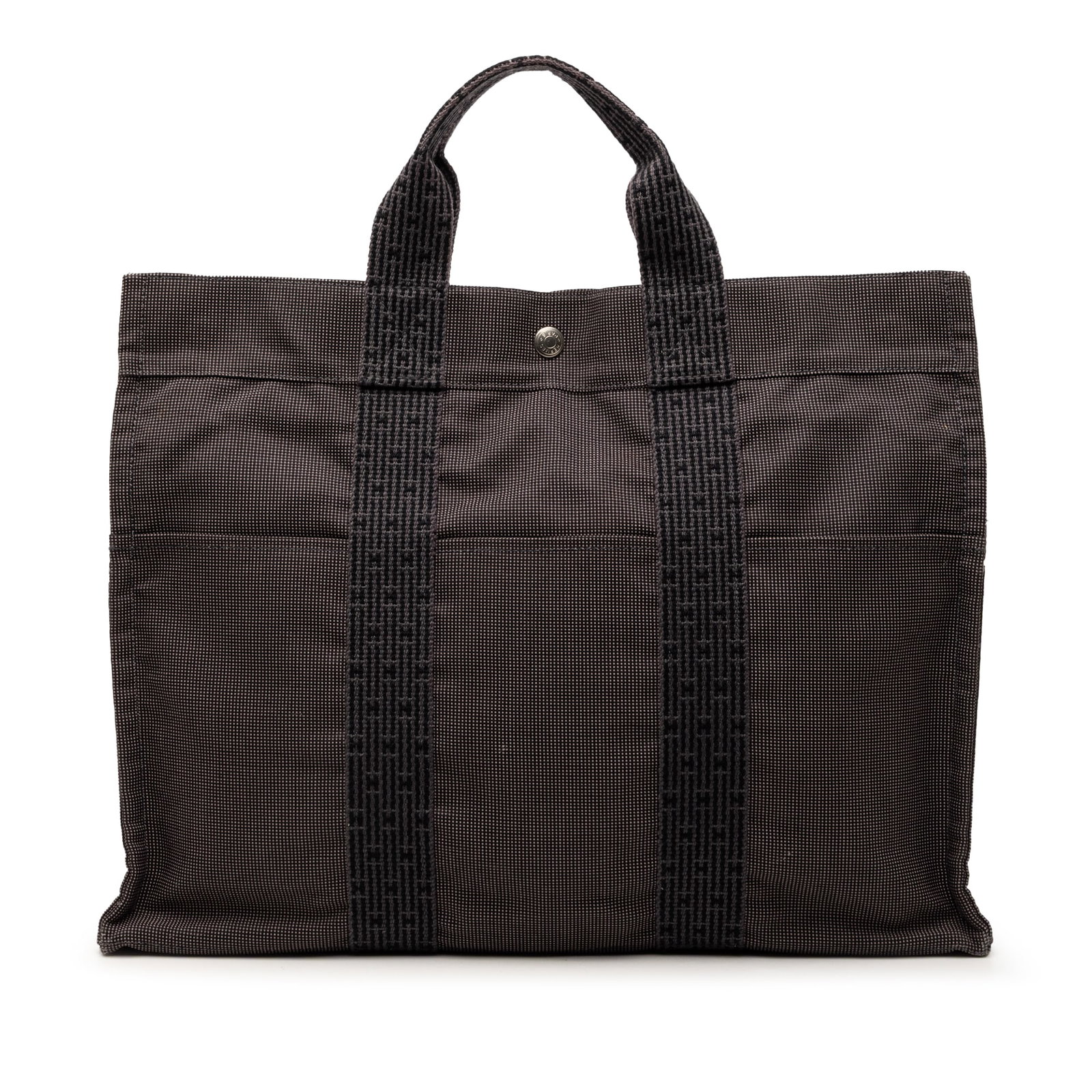 Hermes Herline MM gray canvas tote bag (1 of 7)