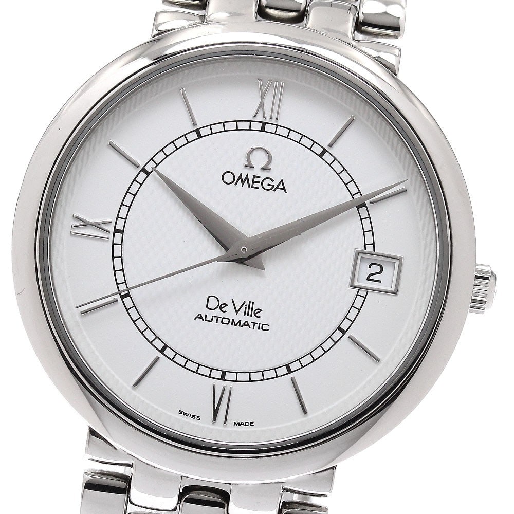 Omega De Ville Prestige 7504.21 Automatic Date Men's Watch: Omega De Ville Prestige 7504.21 Automatic Date Men's Watch This OMEGA De Ville Prestige Date Automatic men's wristwatch features a stainless steel case and bracelet with a classic white dial. The watc