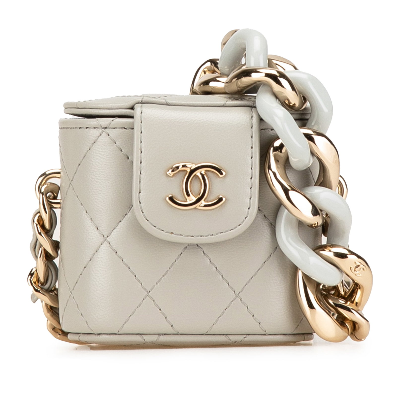 Chanel Mini Lambskin Gray Crossbody Vanity Case with Chain Strap (1 of 11)