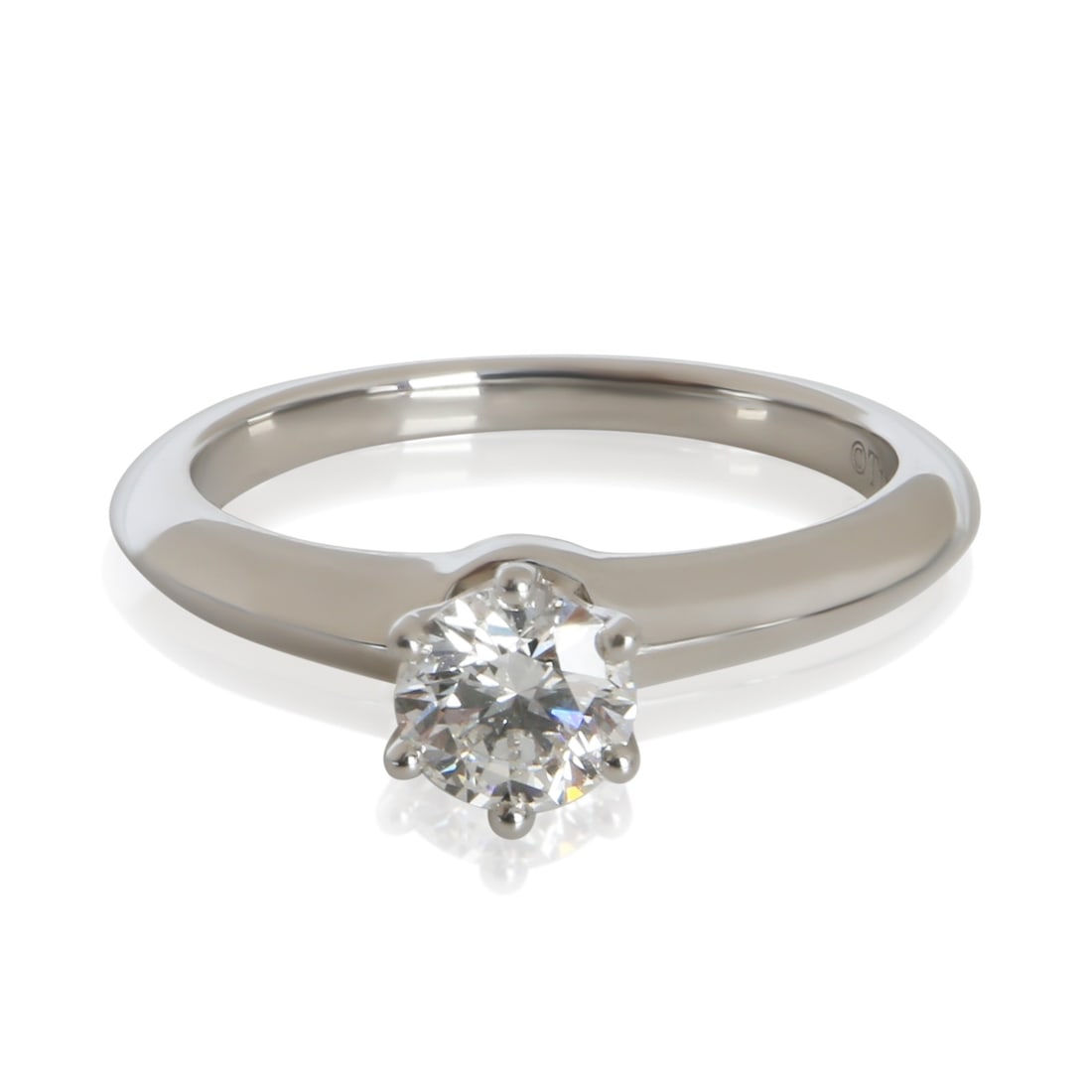 Tiffany & Co. Platinum 0.60 ct Round Diamond Ring Size 6 (1 of 6)