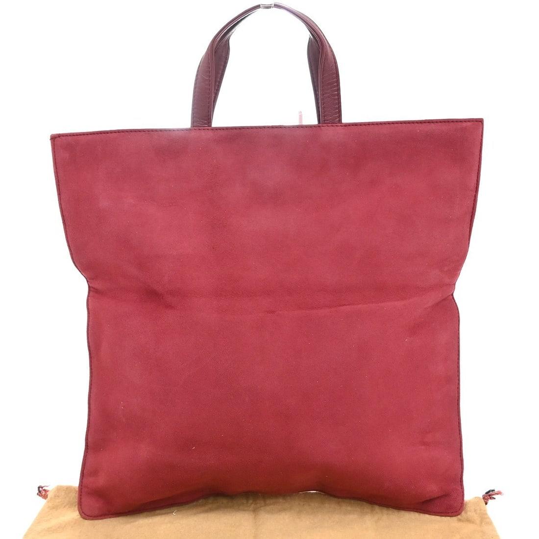 Red Suede Tote Bag Loewe Anagram 33cm x 33cm (1 of 14)
