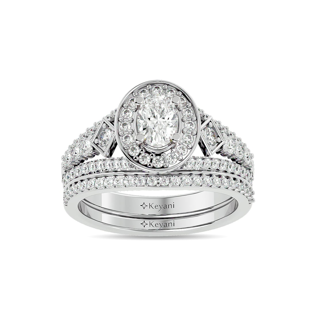Diamond 1 1/4 Ct.Tw. Oval Shape Bridal Ring in 14K White Gold: Diamond 1 1/4 Ct.Tw. Oval Shape Bridal Ring in 14K White Gold 14k White Gold Stone Color: G-h Stone Clarity: Si2 Each ring is presented in standard size 6.5. Complimentary resizing is available betwee