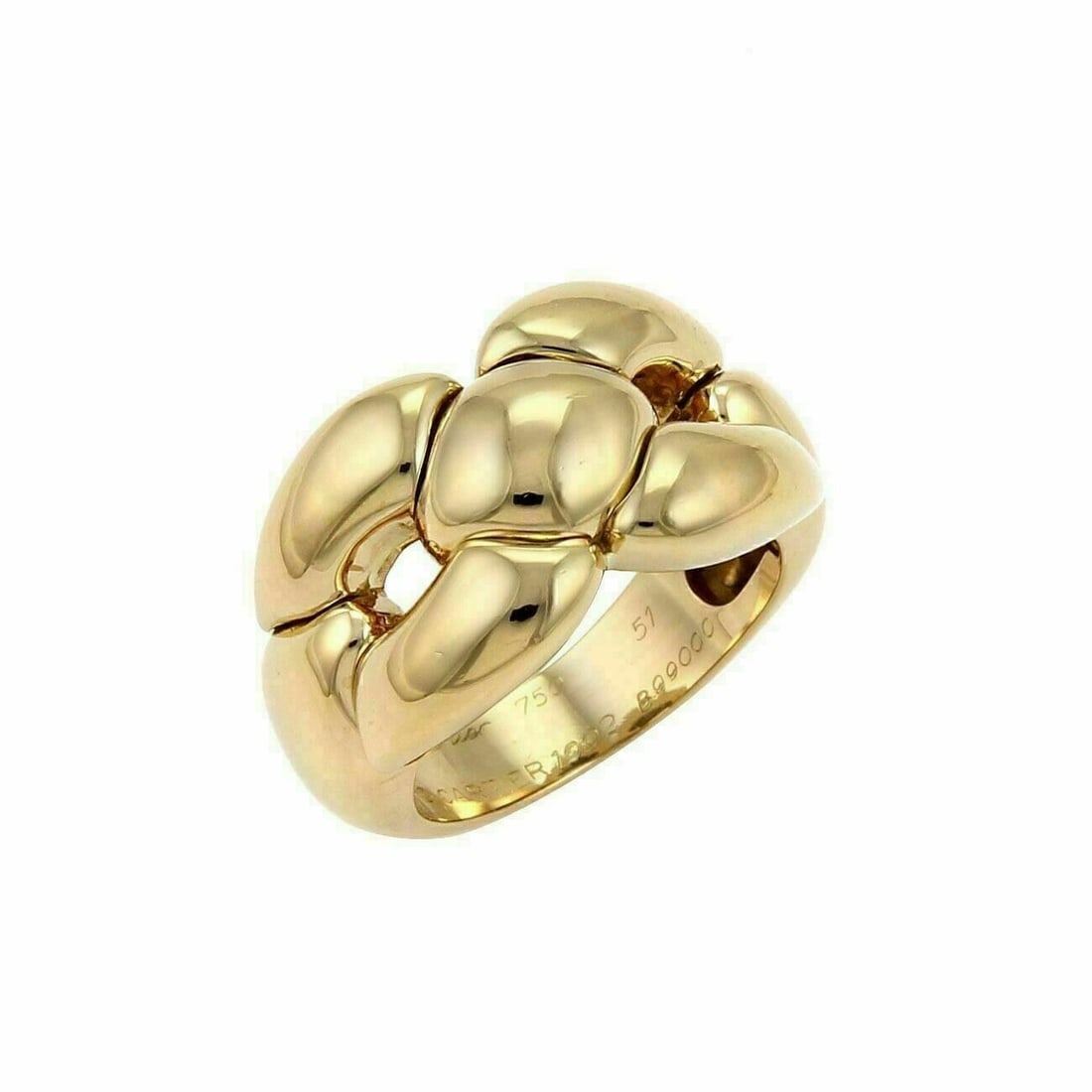 Cartier 18k Yellow Gold Dome Band Ring Size 5.5: Cartier 18k Yellow Gold Dome Band Ring Size 5.5 This Cartier puff dome band ring is crafted from 18k yellow gold, featuring a bold sculptural dome silhouette with a smooth polished finish. The ring is