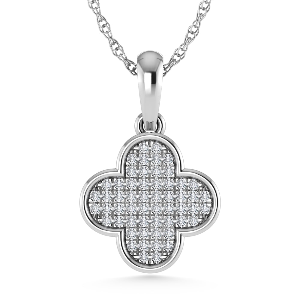 14K White Gold Diamond 1/10.Ct. Tw. Fashion Pendant: 14K White Gold Diamond 1/10.Ct. Tw. Fashion Pendant 14k White Gold Stone Color: G-h Stone Clarity: Si3 Unless otherwise specified, pendants that include a chain are paired with our standard 18-inch le