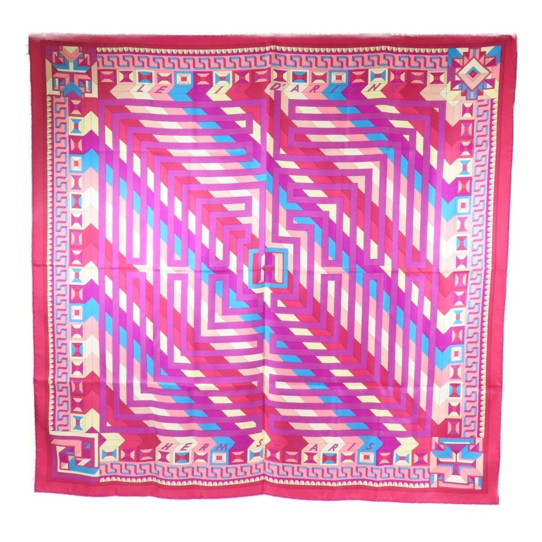 Hermes pink silk 90x90 women scarf (1 of 10)