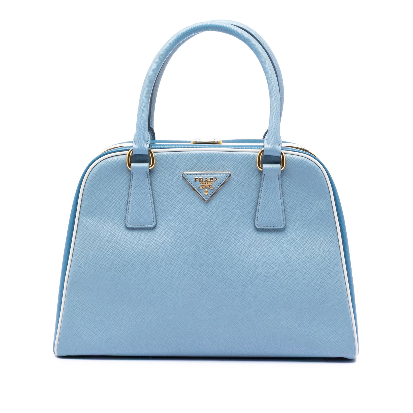 Prada Pyramid Frame saffiano leather top handle bag (1 of 6)