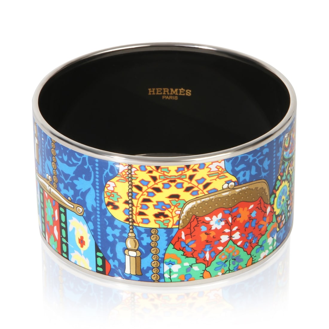 Hermes palladium plated Cachemire de Tamara women's bracelet with box and pouch: Hermes palladium plated Cachemire de Tamara women's bracelet with box and pouch This Hermes Cachemire de Tamara bracelet is crafted from palladium-plated metal and is part of the Cachemire de Tamara c
