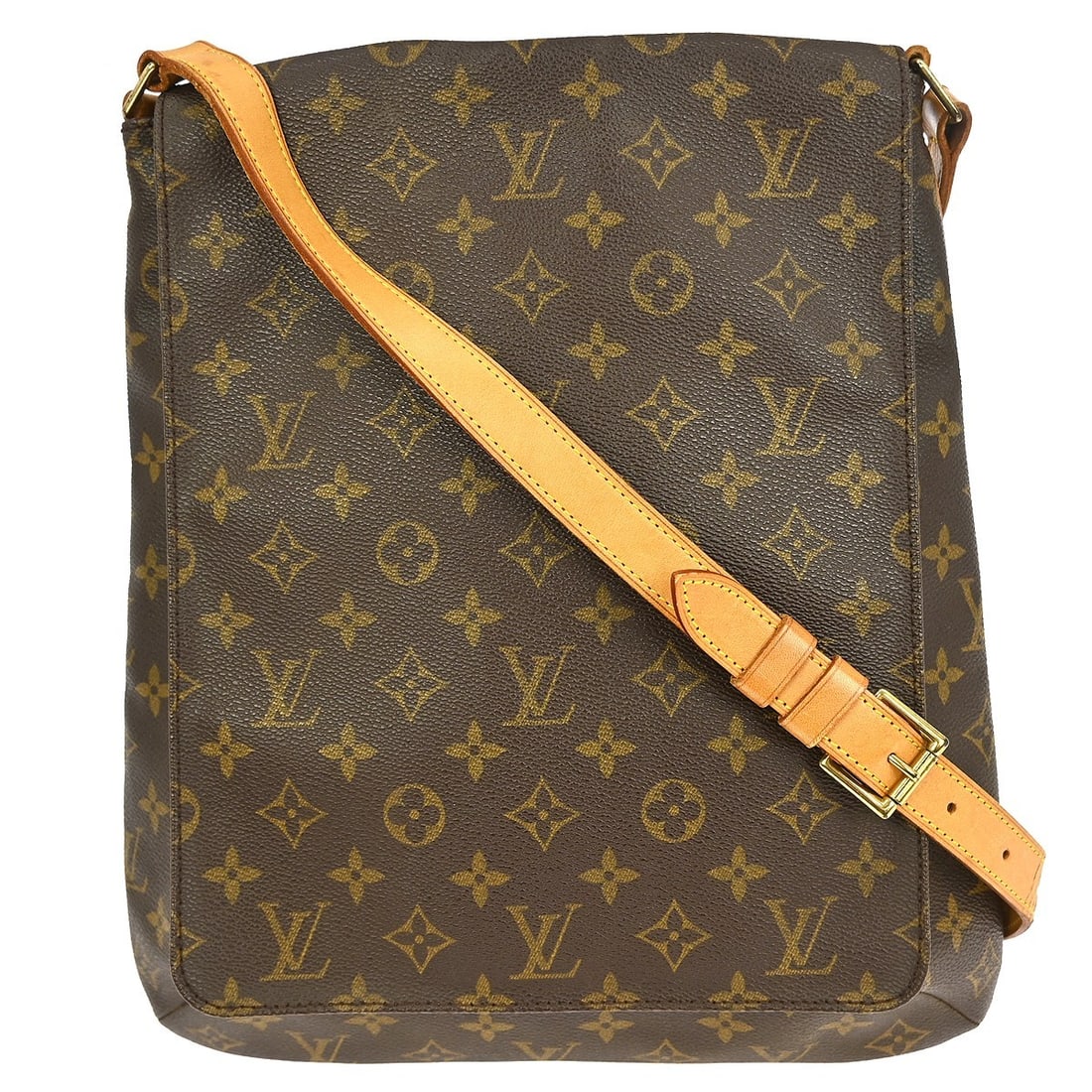 Louis Vuitton Monogram Musette Shoulder Bag M51256: Louis Vuitton Monogram Musette Shoulder Bag M51256 This vintage Louis Vuitton Musette shoulder bag features the iconic monogram canvas exterior with a brown leather shoulder strap. The bag has a zip c