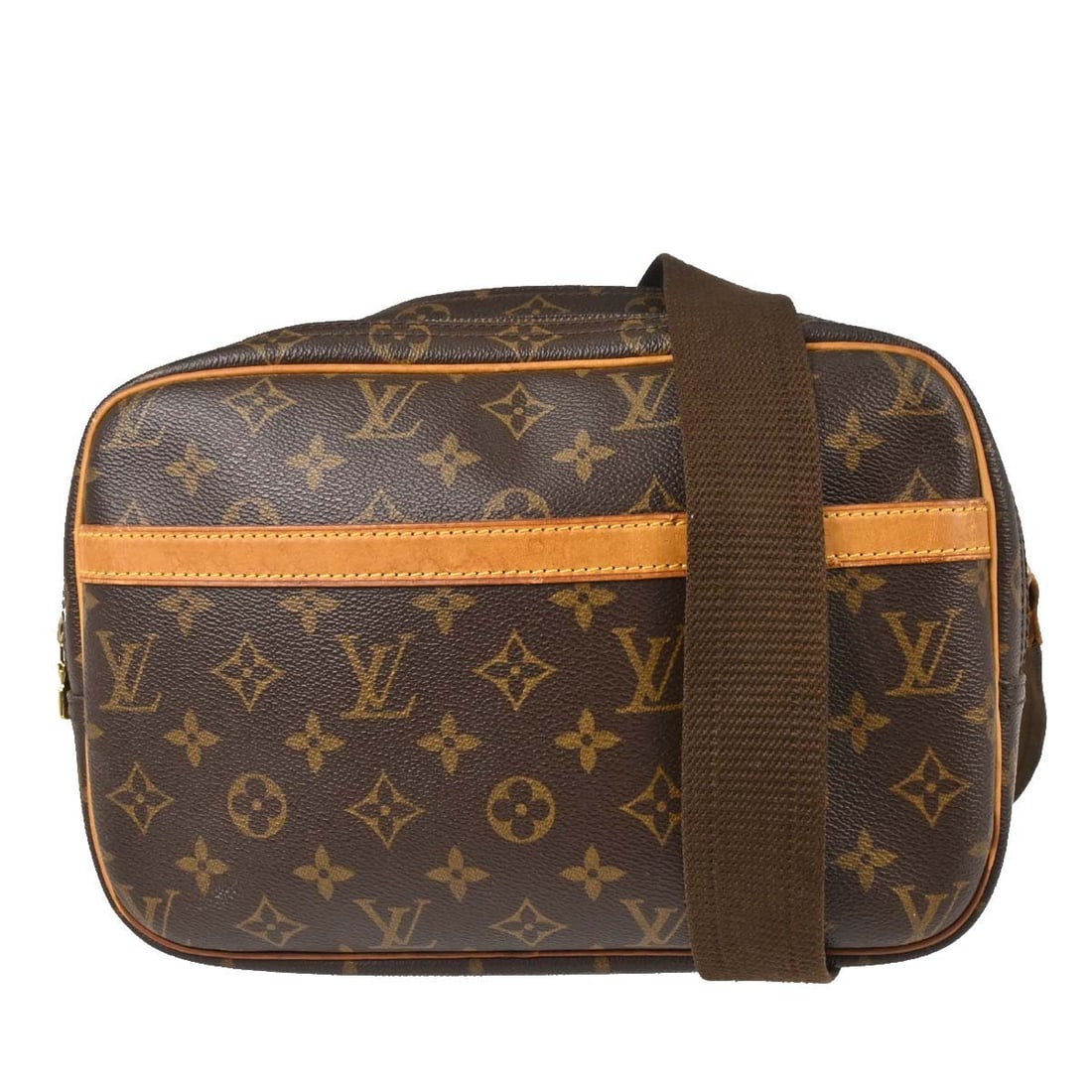 Louis Vuitton Reporter PM Monogram Canvas Shoulder Bag M45254: Louis Vuitton Reporter PM Monogram Canvas Shoulder Bag M45254 This Louis Vuitton Reporter PM shoulder bag features the iconic monogram canvas with leather accents and a brown adjustable crossbody stra