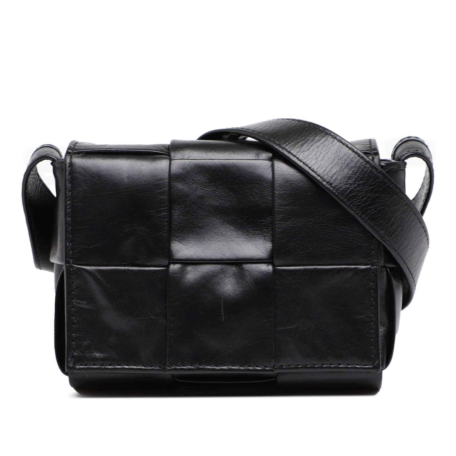 Bottega Veneta Black Intrecciato Cassette Crossbody Bag (1 of 7)