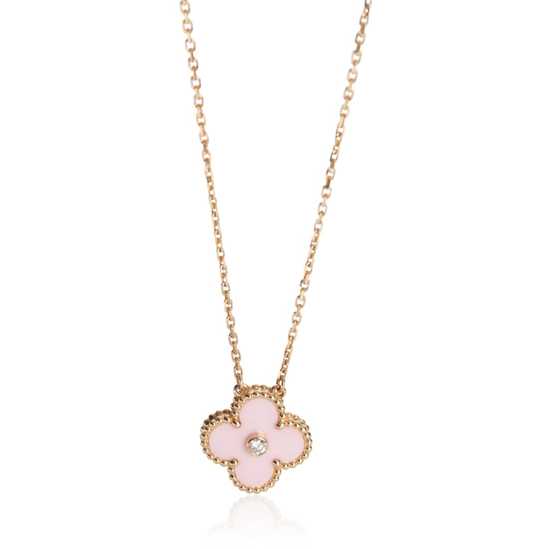 Van Cleef Arpels Vintage Alhambra rose gold diamond pendant 2015 limited edition (1 of 5)