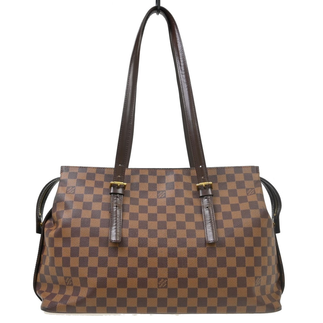 Louis Vuitton Chelsea Damier Canvas Tote Bag Brown: Louis Vuitton Chelsea Damier Canvas Tote Bag Brown This Louis Vuitton Chelsea shoulder tote bag features the iconic Damier canvas leather exterior with a check pattern and logo accents. It is designed