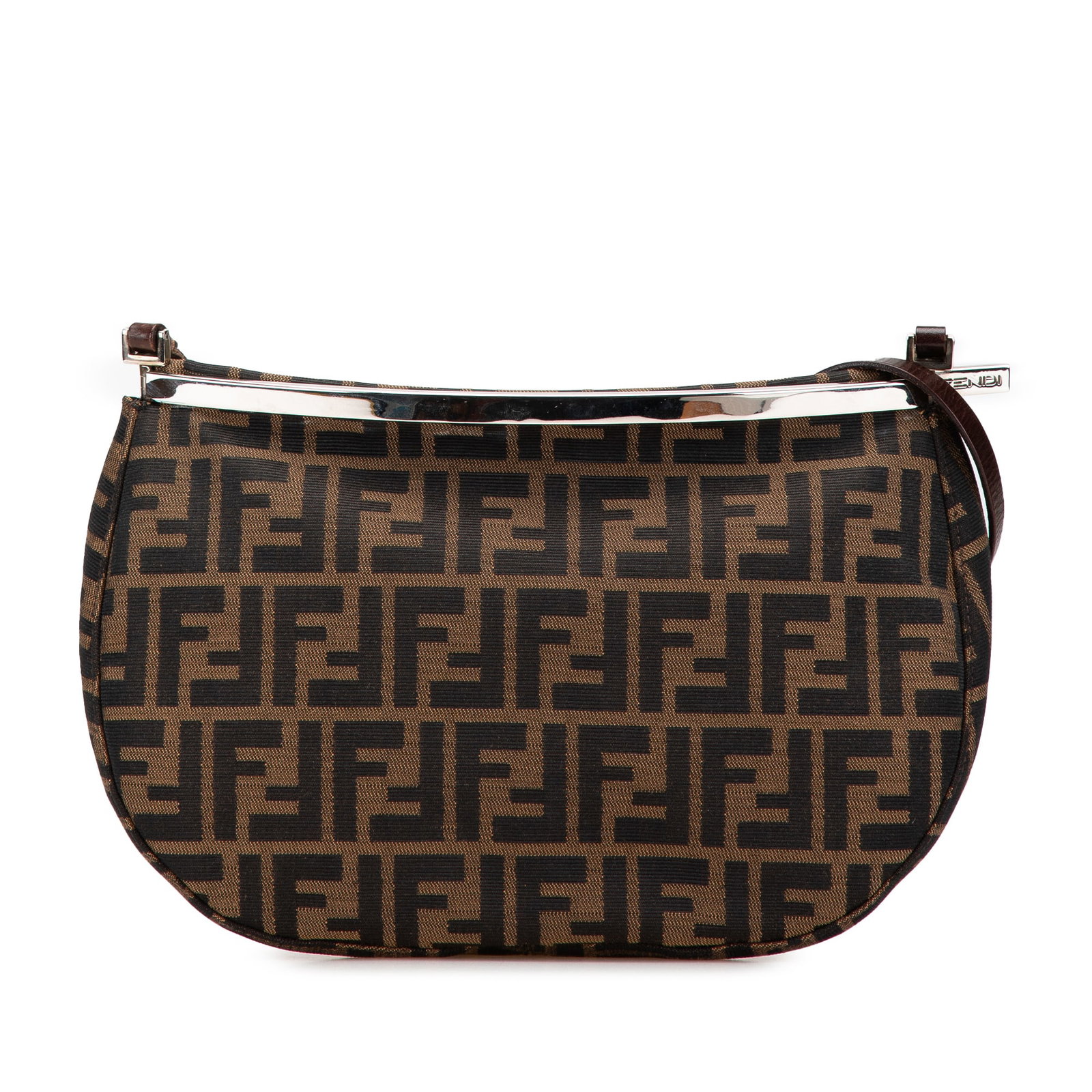 Fendi Zucca Brown Canvas Tote Shoulder Bag: Fendi Zucca Brown Canvas Tote Shoulder Bag This Fendi Zucca Canvas Shoulder Bag features a canvas body complemented by metal hardware and an adjustable flat leather strap. The bag has an open top desi