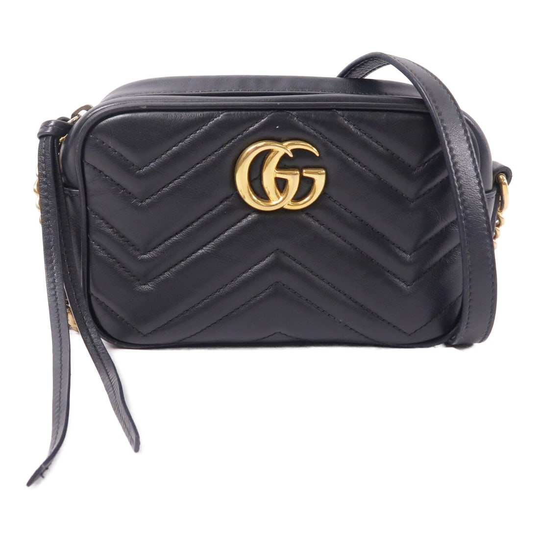 Gucci GG Marmont black calfskin chain shoulder bag 448065 (1 of 13)