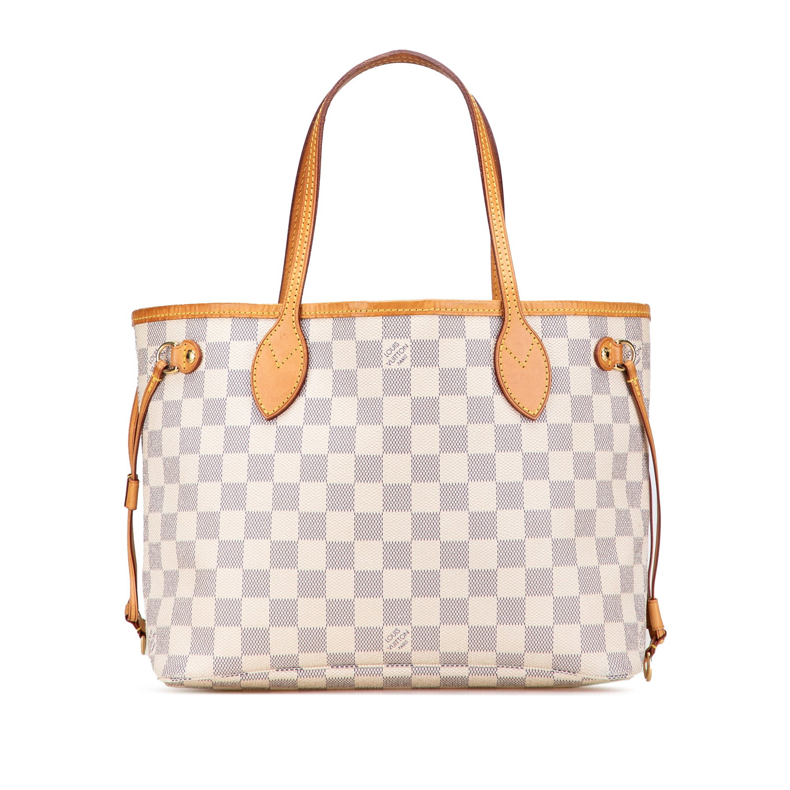 Louis Vuitton Damier Azur Neverfull PM Tote Bag White Canvas (1 of 11)