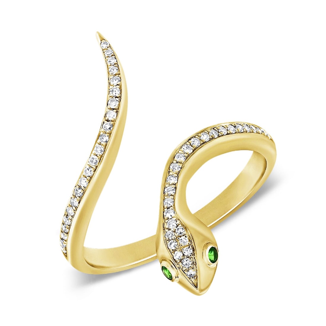 Sabrina Designs Co 14k Gold Snake Fashion Ring Diamond Tsavorite Size 6 (1 of 2)