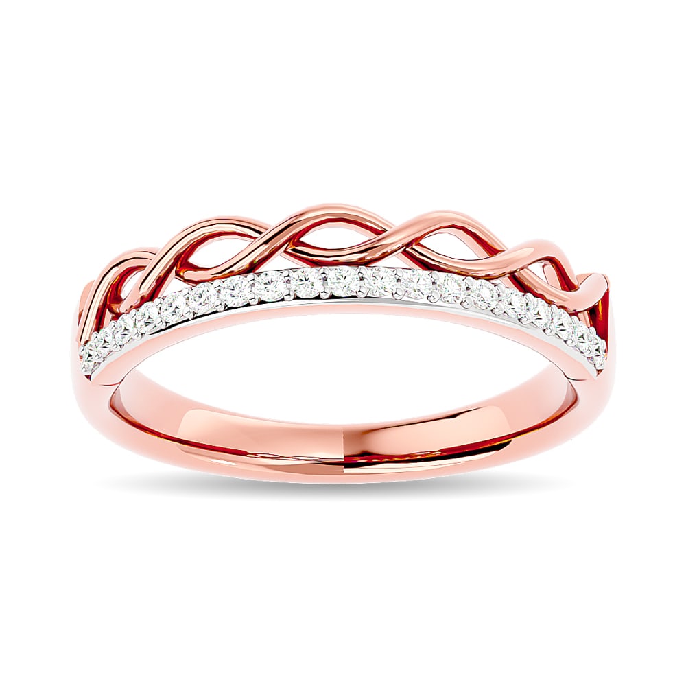 Diamond 1/8 Ct.tw Stackable Ring in 14K Rose Gold: Diamond 1/8 Ct.tw Stackable Ring in 14K Rose Gold 14k Rose Gold Stone Color: Gh Stone Clarity: Si2 Each ring is presented in standard size 6.5. Complimentary resizing is available between sizes 510 (i