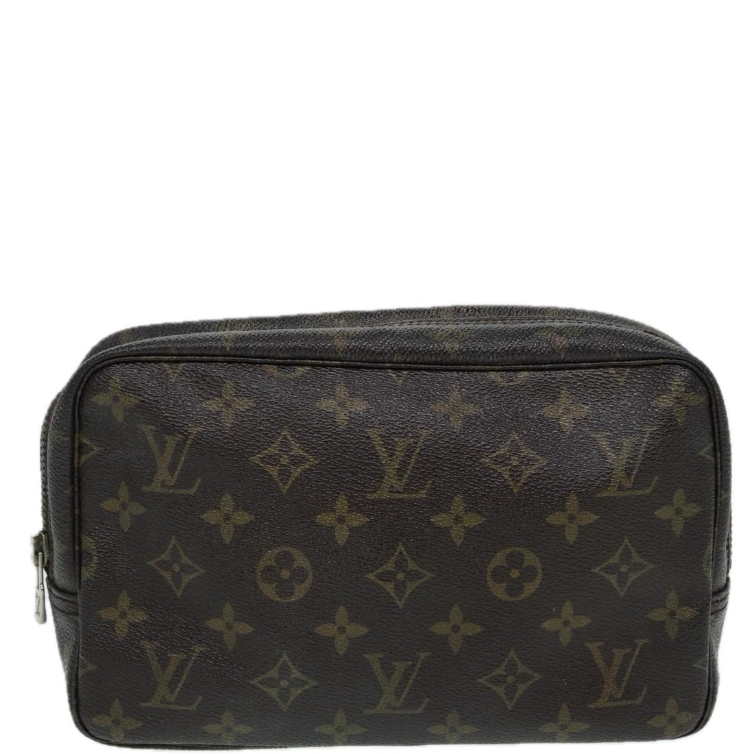 Trousse Toilette Brown Canvas Pouch by Louis Vuitton Unisex: Trousse Toilette Brown Canvas Pouch by Louis Vuitton Unisex This Louis Vuitton Trousse Toilette features the signature Monogram canvas in a brown colorway. Designed for unisex use, this toiletry pouch