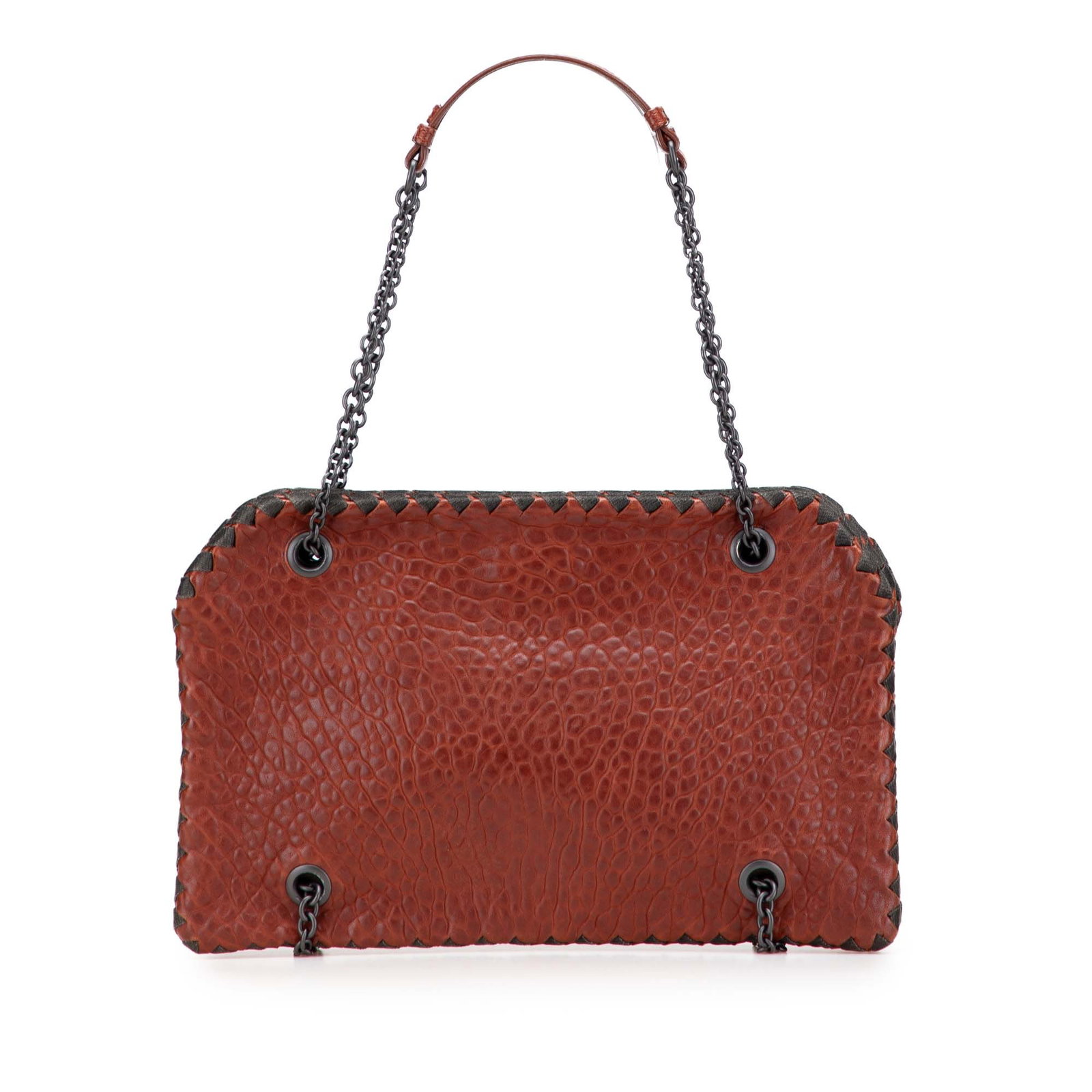 Bottega Veneta Red Leather Whipstitch Duo Shoulder Bag: Bottega Veneta Red Leather Whipstitch Duo Shoulder Bag The Bottega Veneta Textured Leather Whipstitch Duo Shoulder Bag is a stylish accessory crafted from high-quality leather. This shoulder bag featu