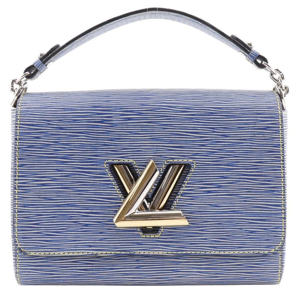 Louis Vuitton Blue Epi Leather Twist Shoulder Bag 23cm: Louis Vuitton Blue Epi Leather Twist Shoulder Bag 23cm This Louis Vuitton Twist handbag for women features blue Epi leather with a structured silhouette. The bag measures 23cm x 17cm x 9cm and is craf