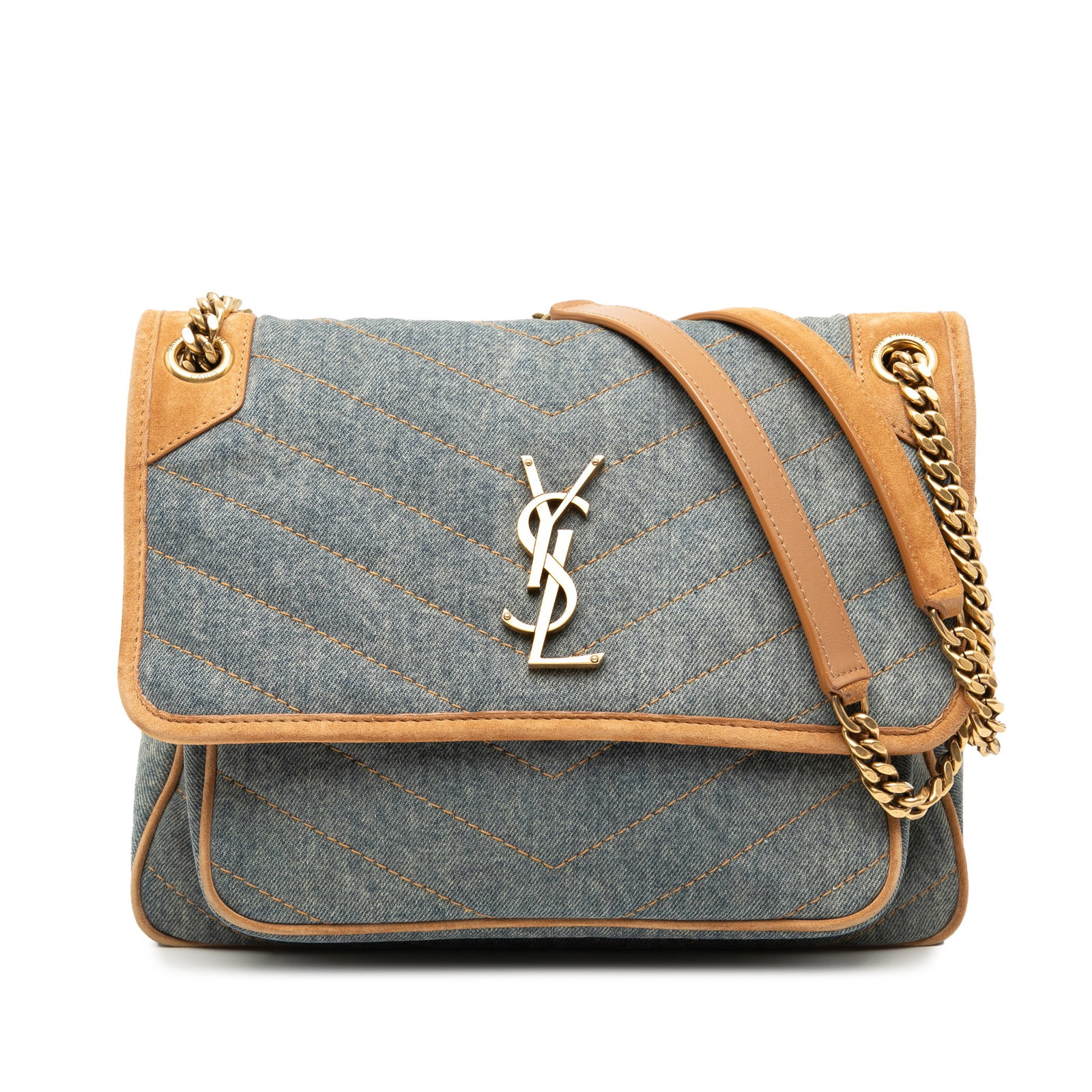 Saint Laurent Niki medium denim shoulder bag (1 of 8)