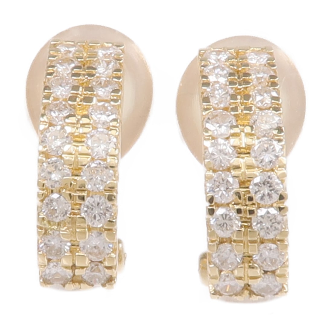 JEWELRY K18 Yellow Gold Diamond Earrings: JEWELRY K18 Yellow Gold Diamond Earrings These elegant diamond earrings are crafted from 18K yellow gold and feature clear diamonds as the main stones. Designed for women, they offer a sophisticated a