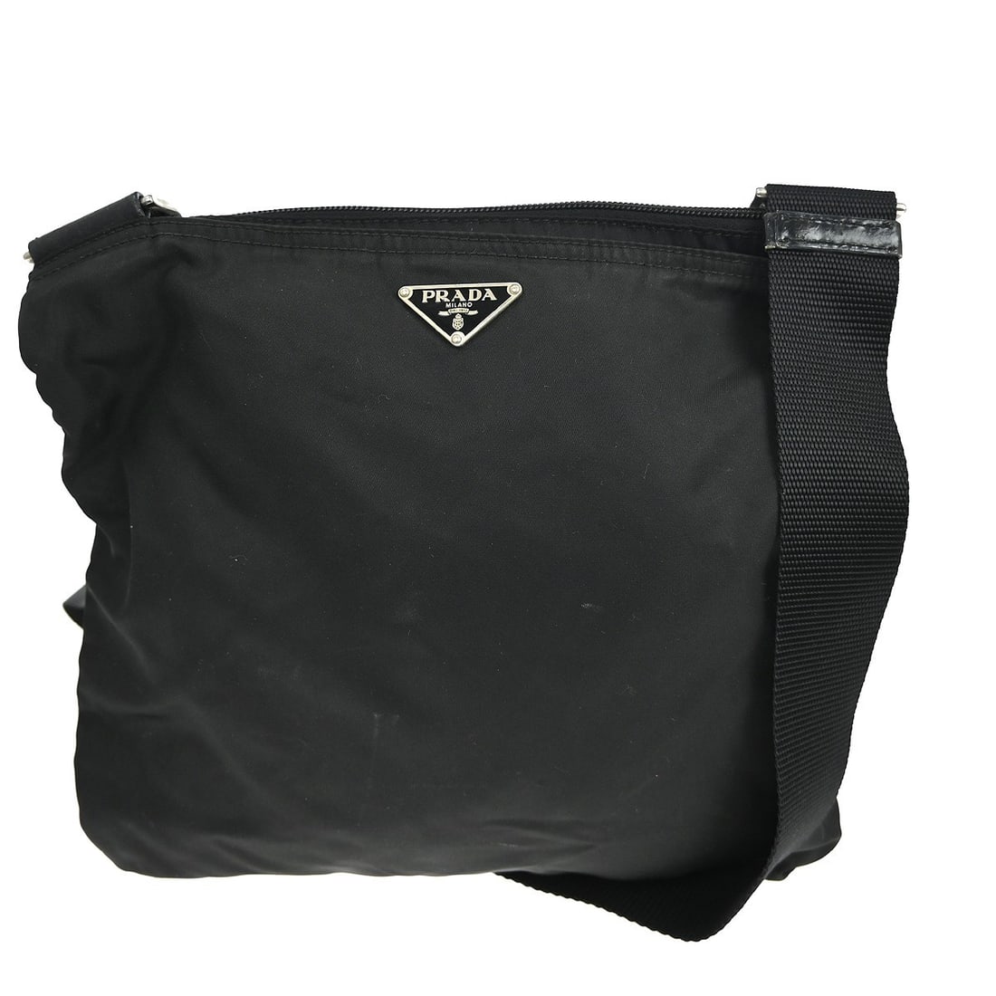 Prada Medium Black Nylon and Leather Women's Shoulder Bag: Prada Medium Black Nylon and Leather Women's Shoulder Bag This Prada shoulder bag features a black exterior crafted from leather and nylon. Designed for women, it offers a medium size with a width of 