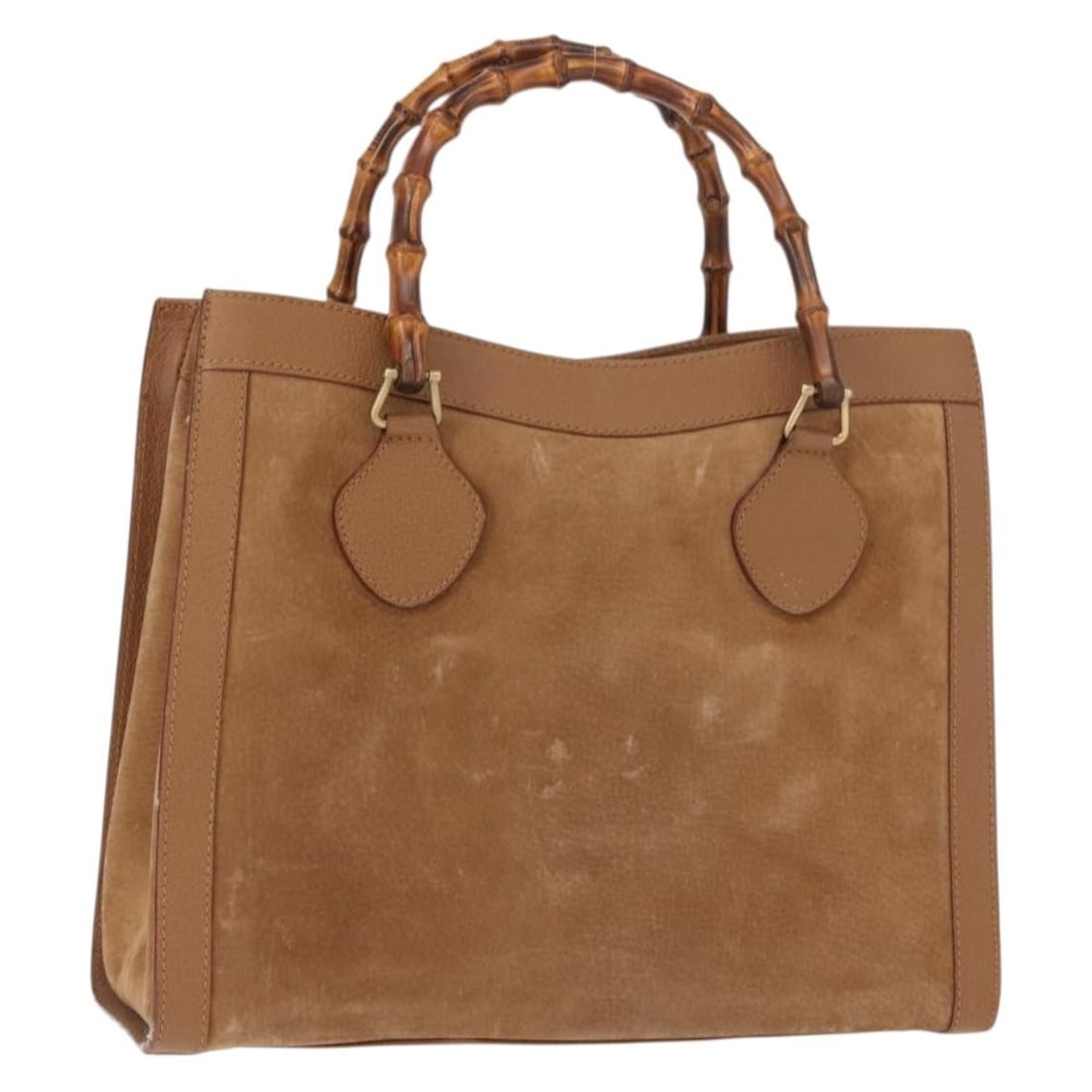 GUCCI Bamboo Suede Hand Bag Beige Gold 002 123 0260 Auth (1 of 18)